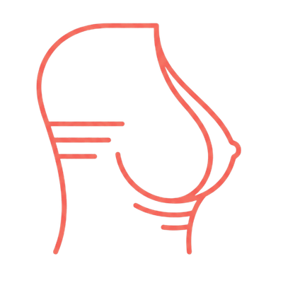 Breast reduction surgery icon